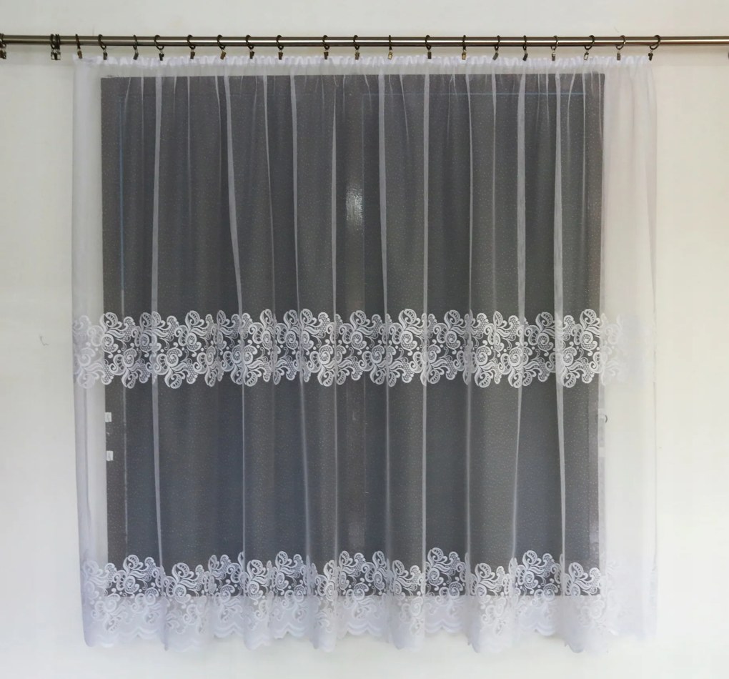 Mg Függöny jacquard Z040 Fehér 340X160 kész szalaggal