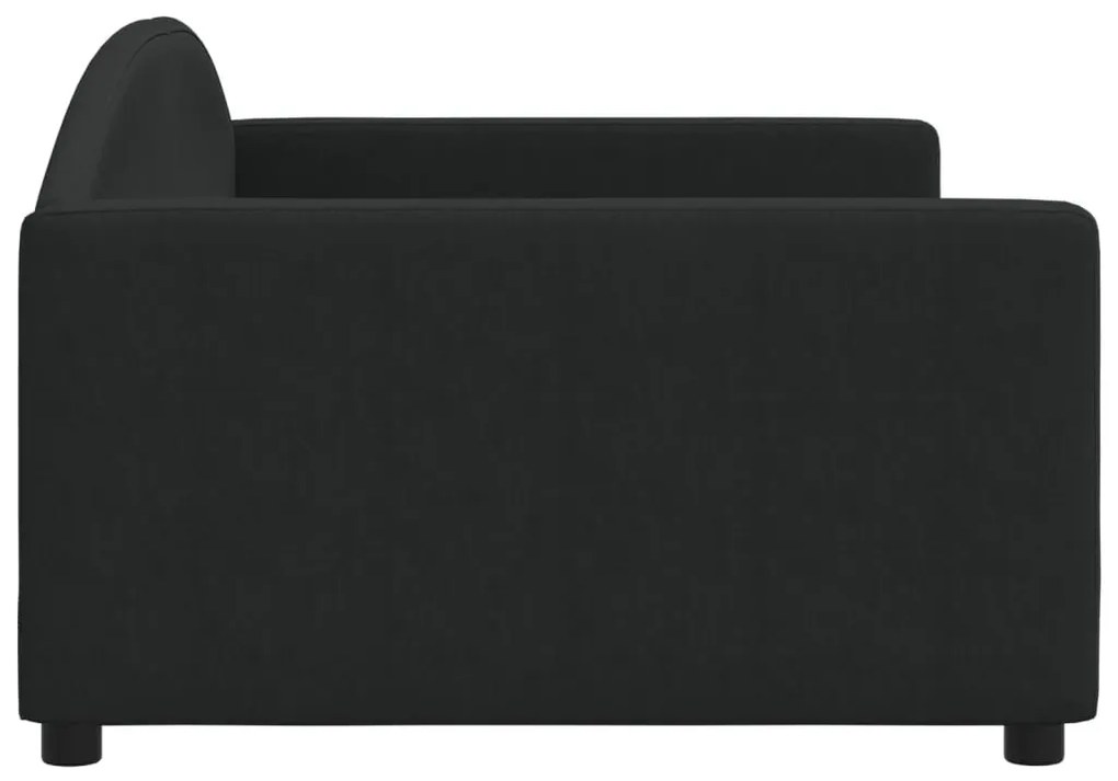 fekete szövet kanapéágy 100 x 200 cm
