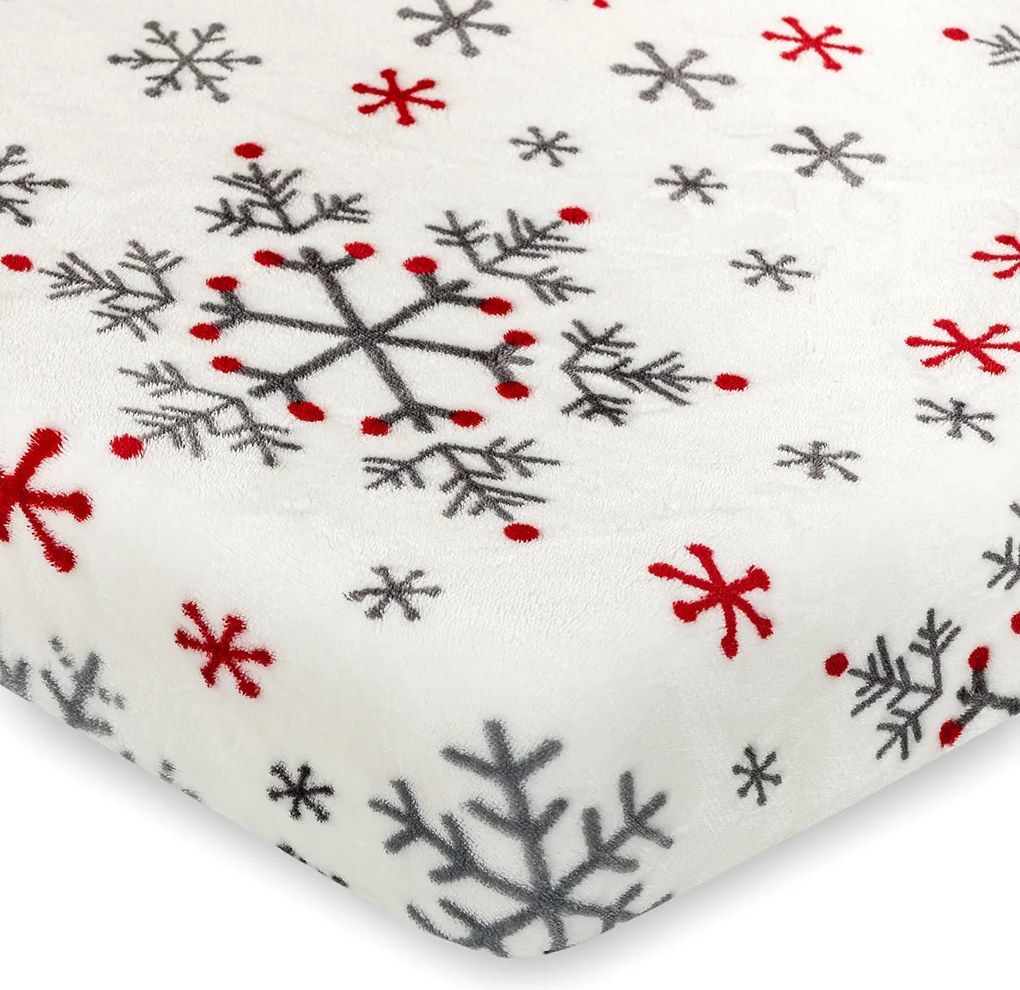 4Home Snowflakes mikroflanel lepedő, 180 x 200 cm