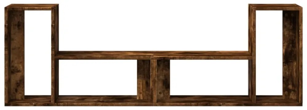 2 db füstös tölgy színű szerelt fa TV-szekrény 75 x 30 x 50 cm