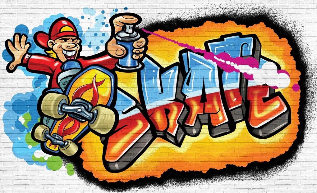 Fotótapéta Graffiti Vinyl gördeszka városi stílus energia 416x254 +ragasztó