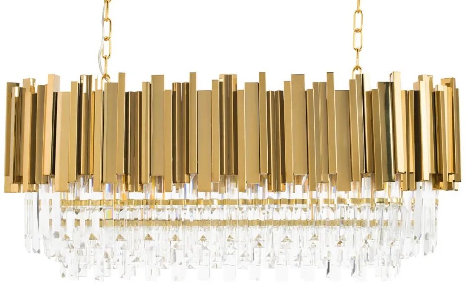 KING HOME DW-D5689S-GOLD IMPERIAL Kristály Függesztett Lámpa Átlátszó, Arany E14 IP20