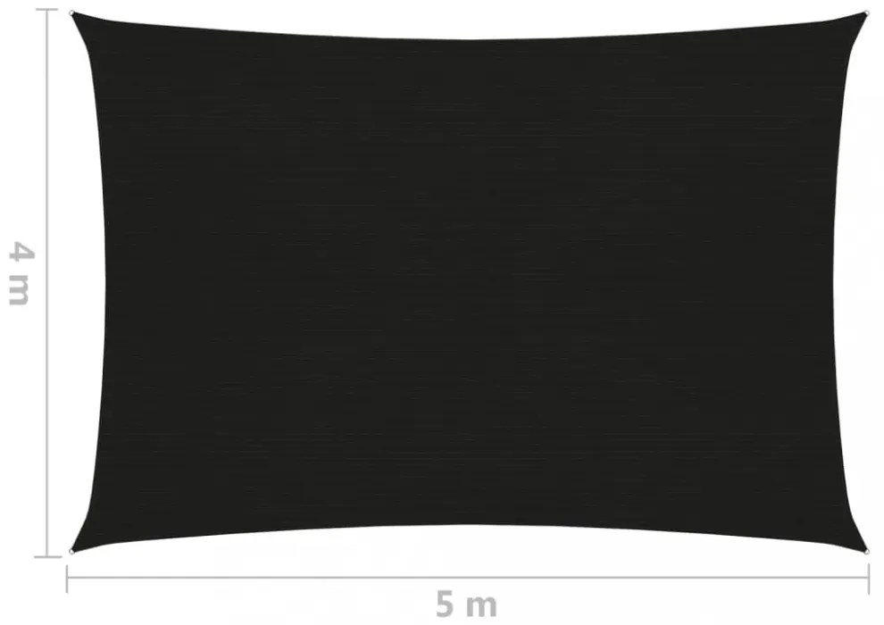 fekete HDPE napvitorla 160 g/m² 4 x 5 m