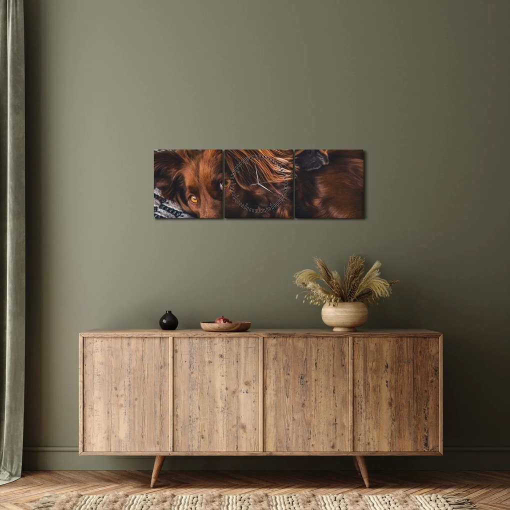 Egy kép fekvő kutyákról (órával) (90x30 cm)