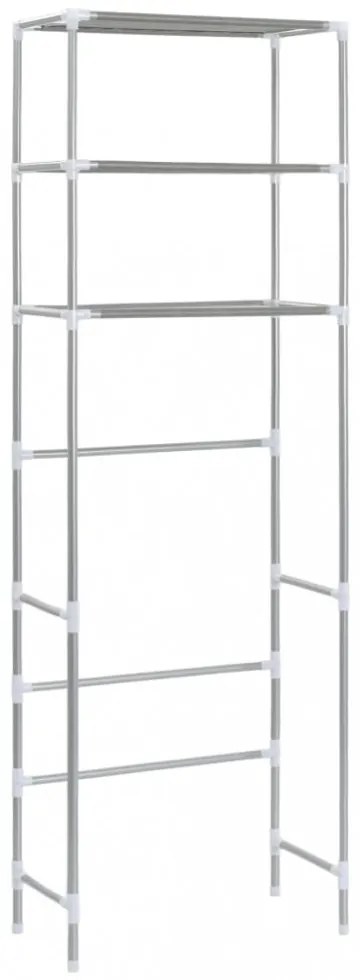 3-szintes ezüstszínű alumínium tárolóállvány 53 x 28 x 169 cm