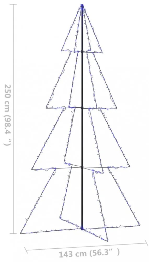 vidaXL 360 LED-es beltéri/kültéri kúp alakú karácsonyfa 143 x 250 cm