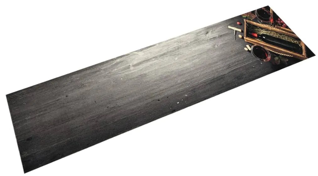 mosható boros üveg mintás bársony konyhai szőnyeg 60x300 cm