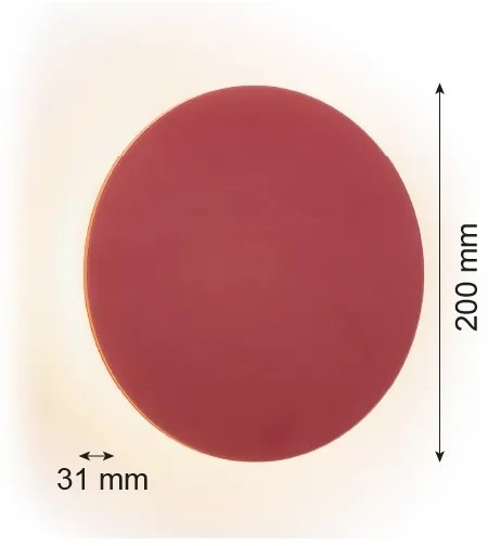 Argon 8321 - LED Fali lámpa OREGON PLUS LED/4,5W/230V 3000K 20 cm piros