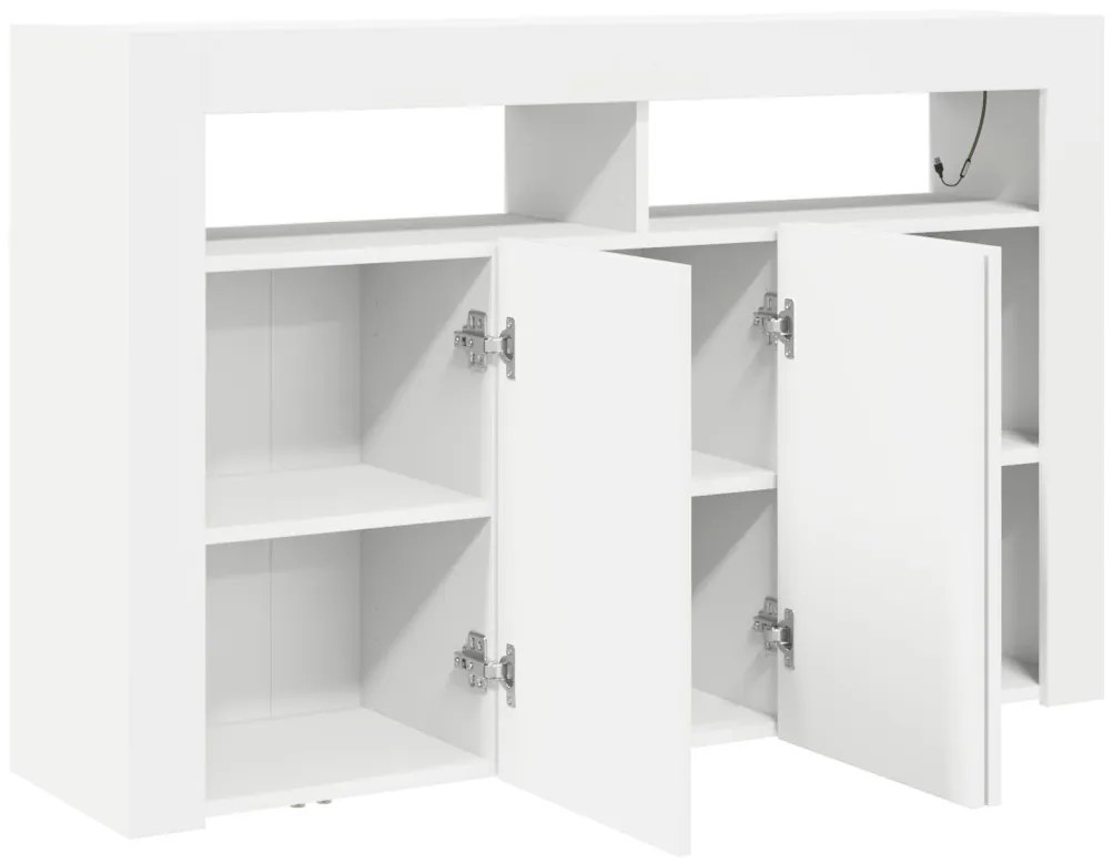 Fehér Oldalszekrény Fehér Mérnöki fa 116 x 30 x 75 cm Modern