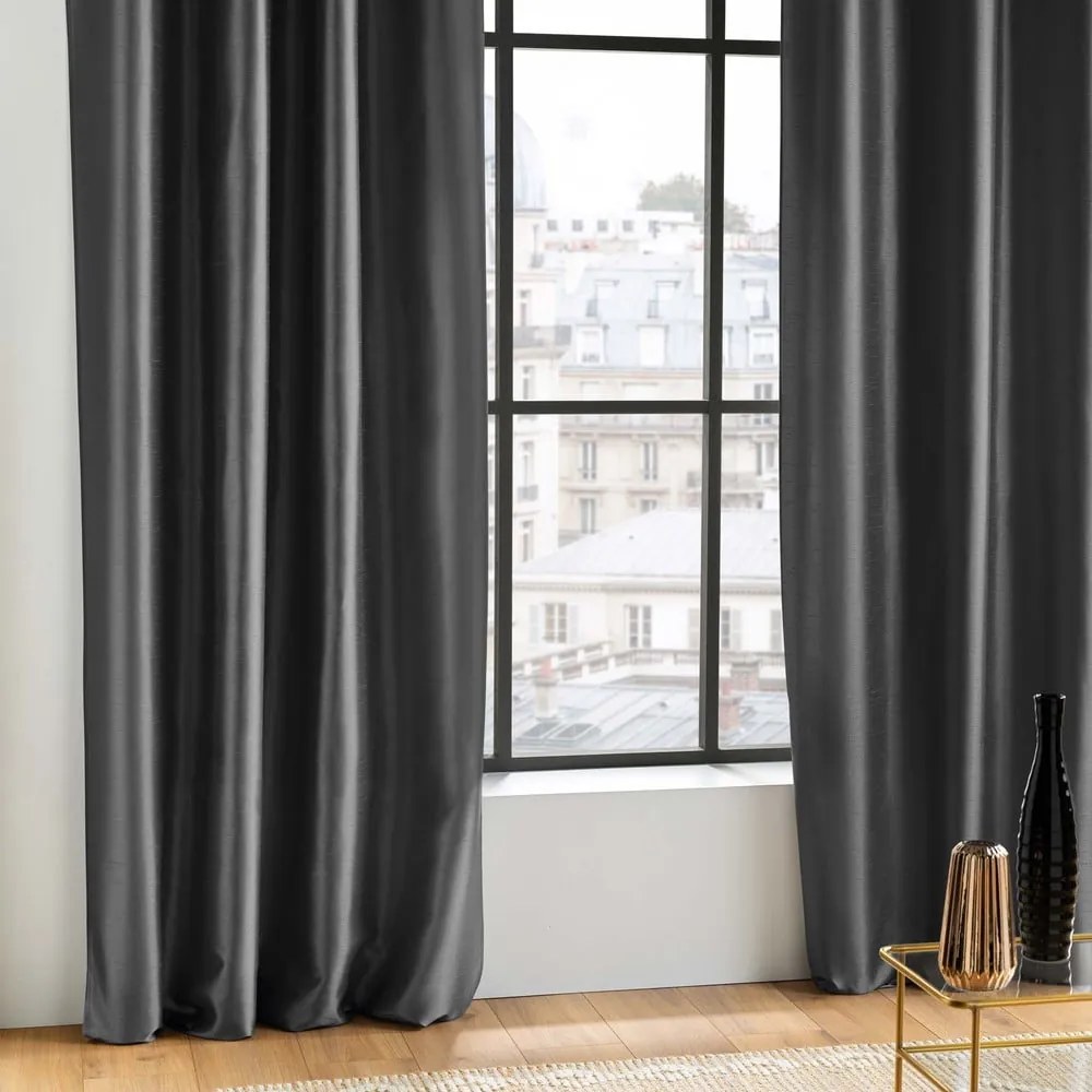 Sötétszürke mikroszatén függöny 140x240 cm Shana – douceur d'intérieur