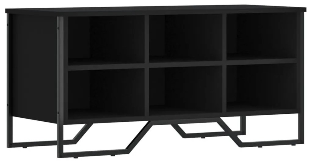 fekete szerelt fa cipőszekrény 90 x 38 x 45,5 cm