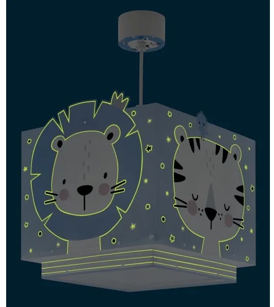 Dalber 63112T - Gyermekcsillár JUNGLE 1xE27/15W/230V kék