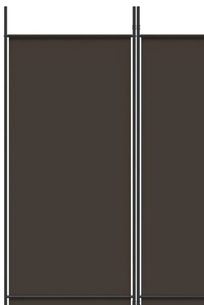 6 paneles barna szövet paraván 300 x 220 cm