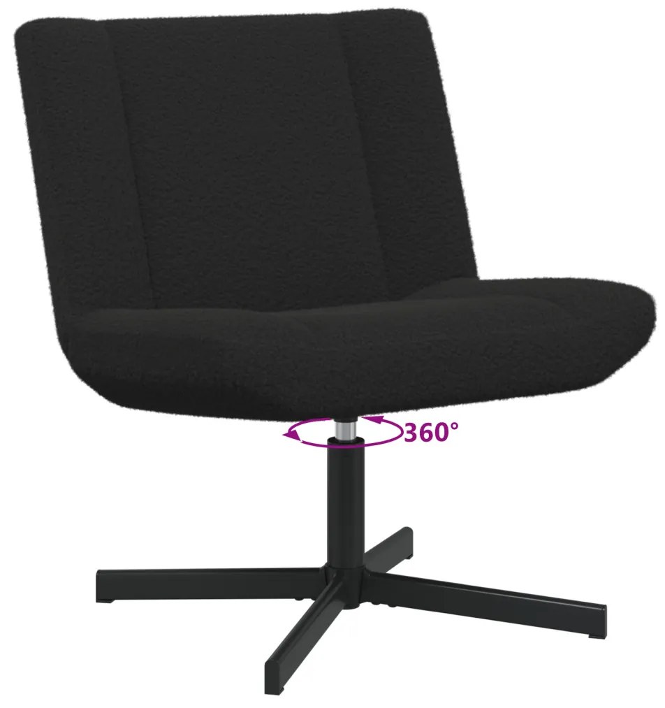 Forgószék Fekete 63 x 75 x 76 cm Báránybőr