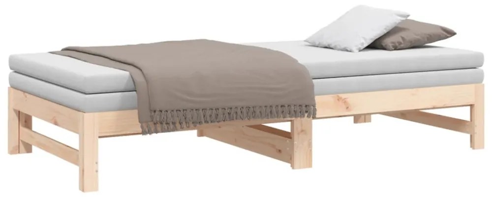 vidaXL tömör fenyőfa kihúzható kanapéágy 2x(75x190) cm