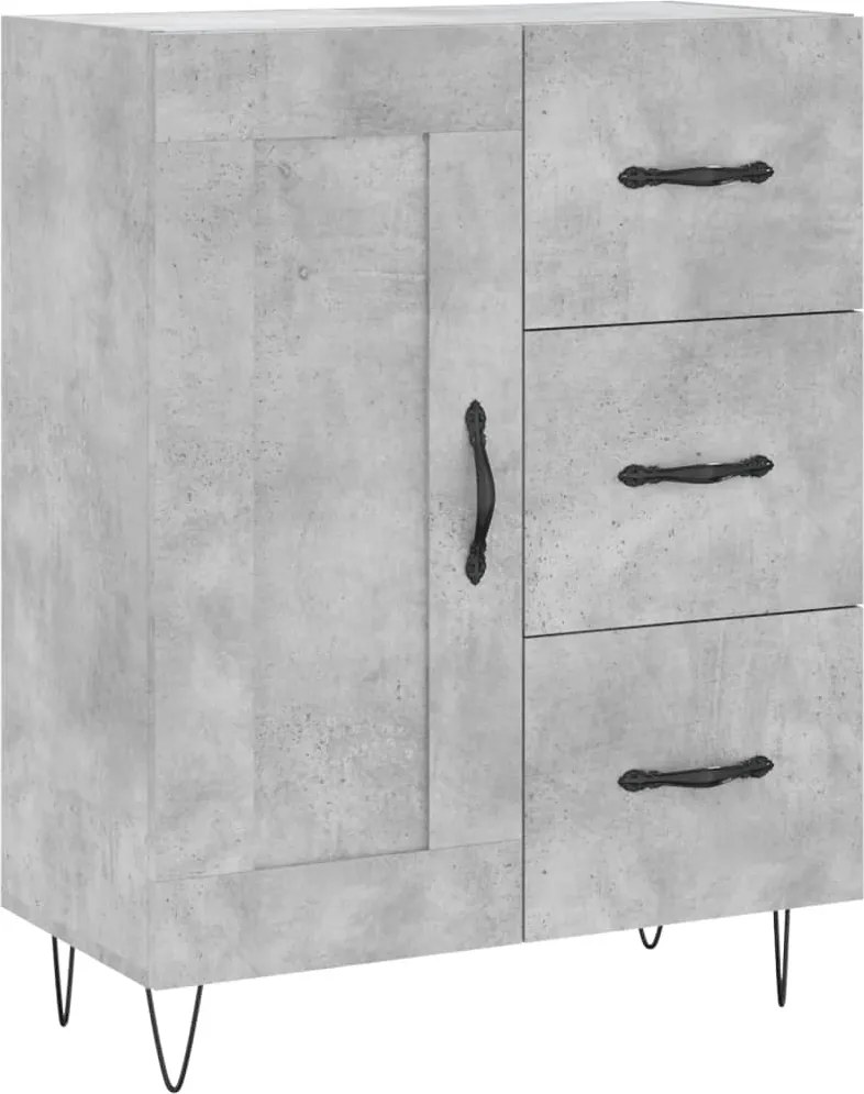 vidaXL betonszürke szerelt fa tálalószekrény 69,5 x 34 x 90 cm