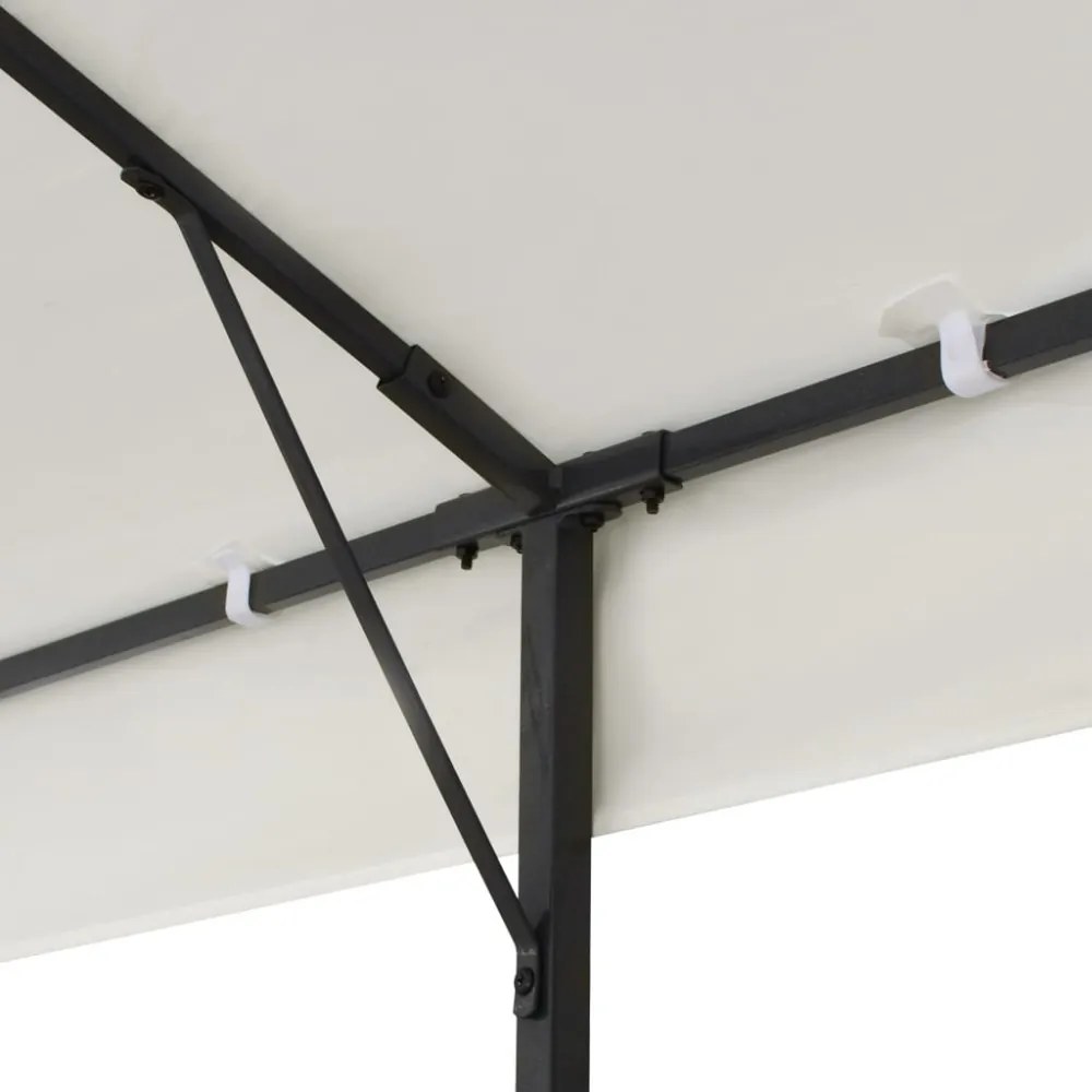 fehér acél pavilon dupla tetővel 6 x 3 m