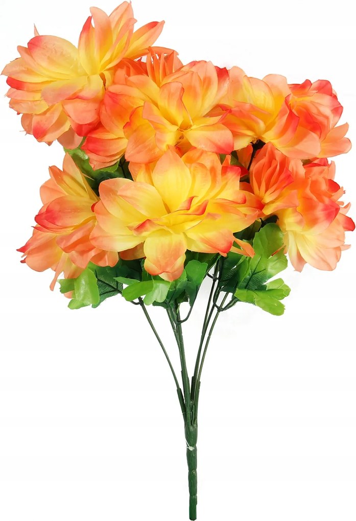 Mesterséges Dália Csokor Narancssárga 60cm Temetői Kompozíció