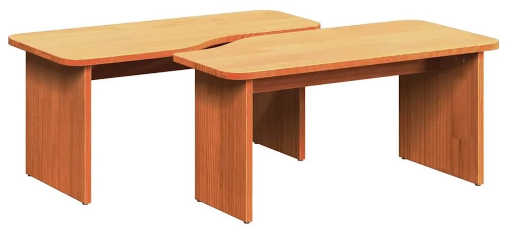 Dohányzóasztal 2 pcs Viaszbarna 100 x 69 x 35.5 cm