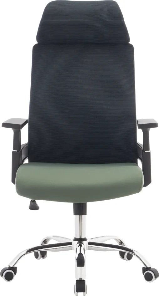 Irodai szék, sötétszürke/zöld/króm, teherbírás 150 kg, HOLGER