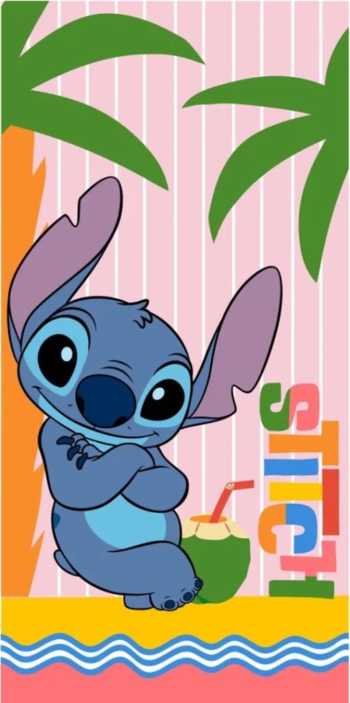 Disney Lilo és Stitch, A csillagkutya Summer Relax fürdőlepedő, strand törölköző 70x140cm (Fast Dry)
