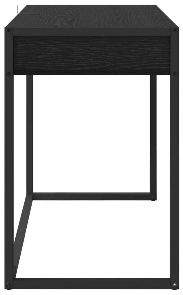 vidaXL Asztal tárolóval Fekete tölgy 100 x 50 x 75 cm Faanyag