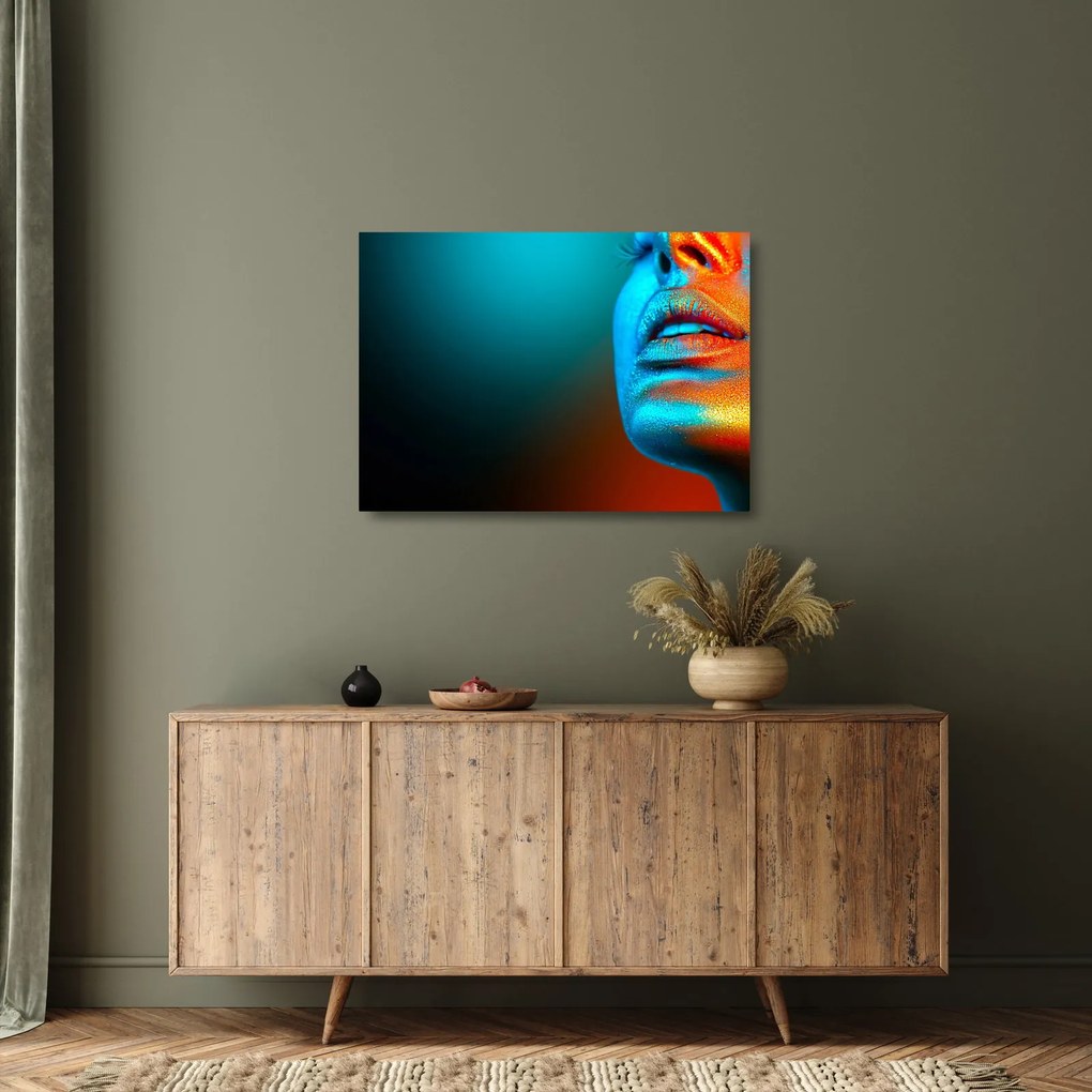 Kép - Csillogó arc (üvegen) (70x50 cm)