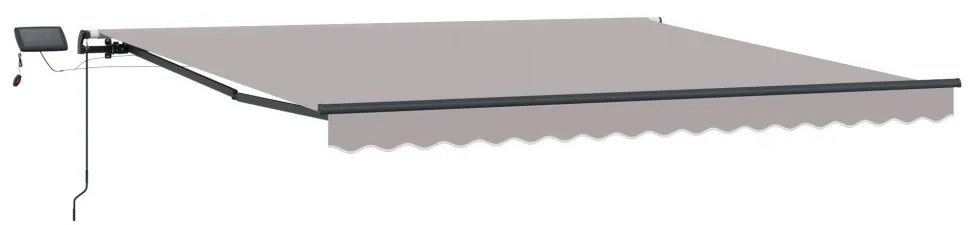 Kézi Behúzható Napellenző LED Fénnyel Világosszürke 450x300 cm
