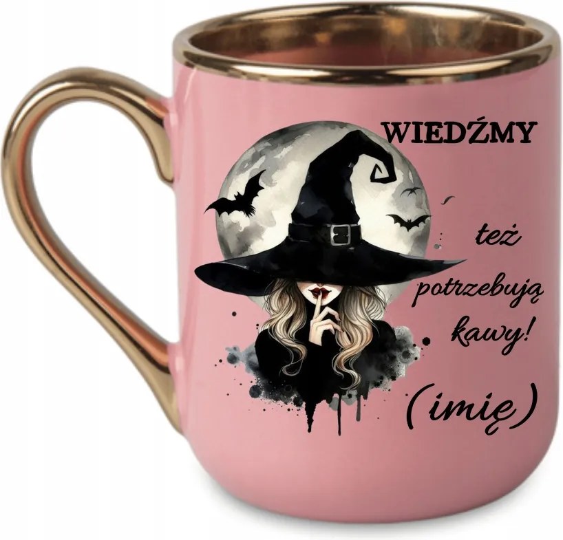 Elegáns bögre Boszorkányoknak is szükségük van kávéra név ajándék 330 Rózsaszín