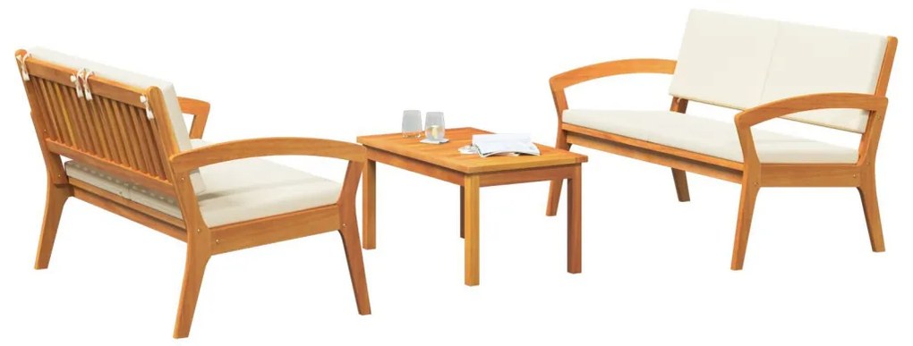 Bisztró készlet 3 pcs Barna 75 x 45 x 38 cm Tömör akácfa