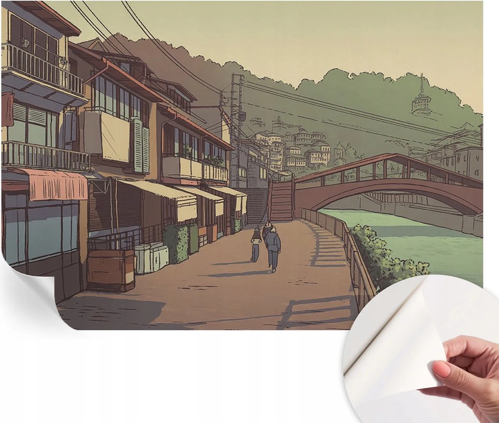 Öntapadós tapéta Fali furnér 3D Pasztell tájkép 152x104 cm