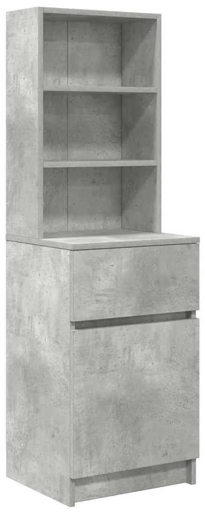 Betonszürke szerelt fa éjjeliszekrény 39x35x125 cm