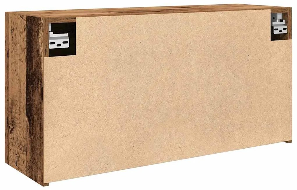 antik fa színű szerelt fa fali fürdőszobaszekrény 80x25x40 cm