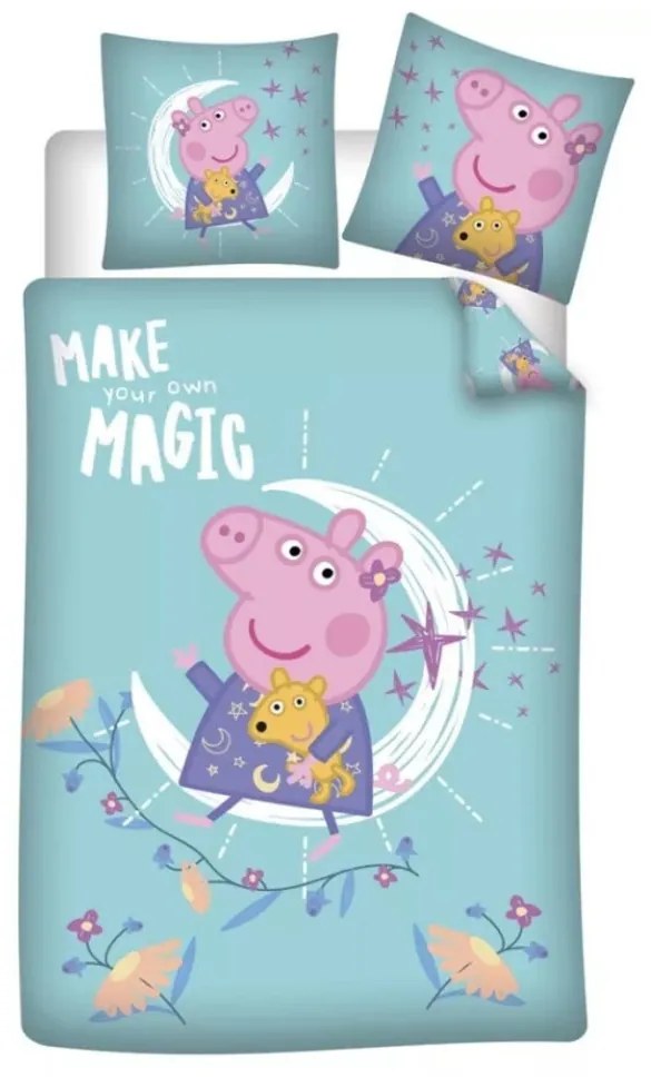 Peppa malac ágyneműhuzat 140x200cm 63x63cm microfibre (magic)