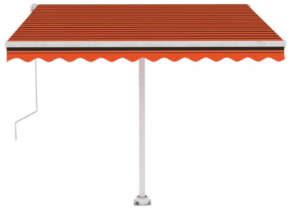 narancssárga-barna automata póznás napellenző 350 x 250 cm