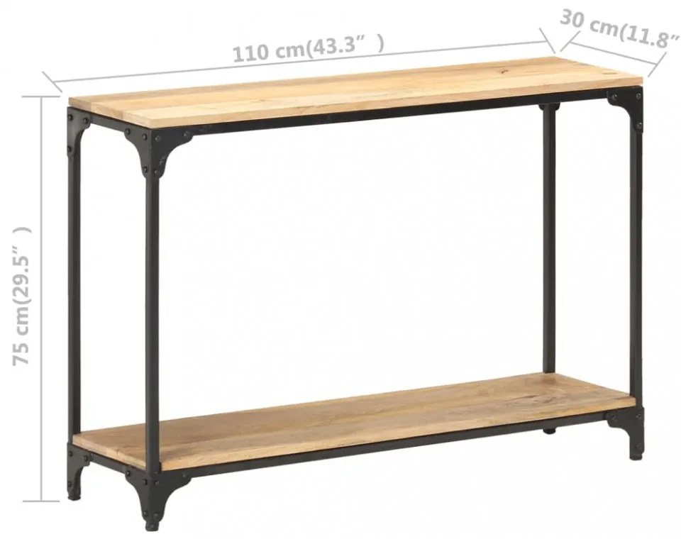 tömör mangófa tálalóasztal 110 x 30 x 75 cm