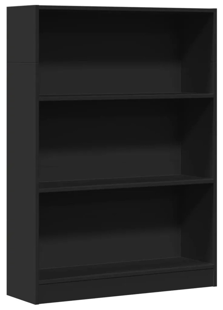 fekete szerelt fa könyvszekrény 80 x 24 x 109 cm