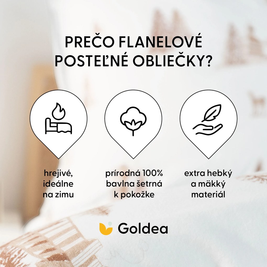 Goldea flanel ágyneműhuzat - hegyvidéki táj 200 x 200 és 2db 70 x 90 cm