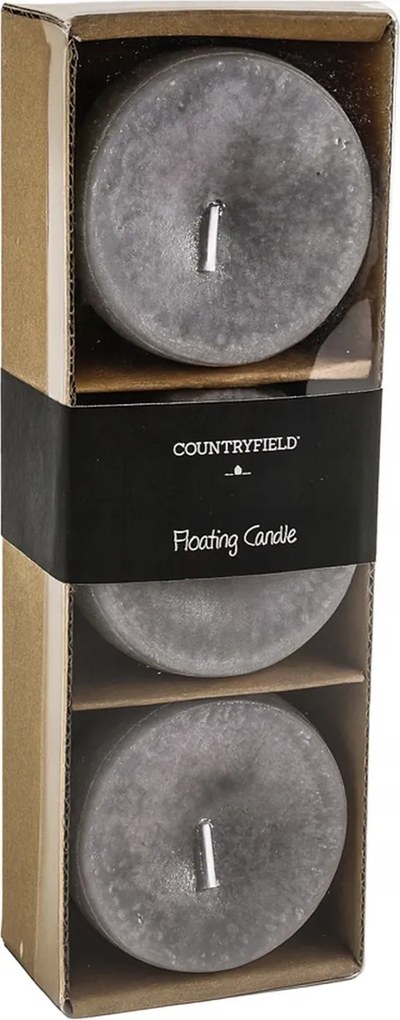 Bollie lebegő gyertyák Countryfield – 3 db-os szett Szürke 18h 7 cm
