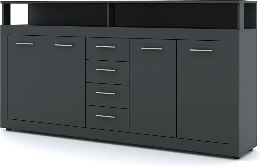 XXL/LUNA KOMODA 4D4S ANTRACYT/ANTRACYT