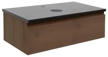 Fürdőszobaszekrény technikai kővel SAT B-Way 59x30x45 cm matt dió BWAY60NUTTK