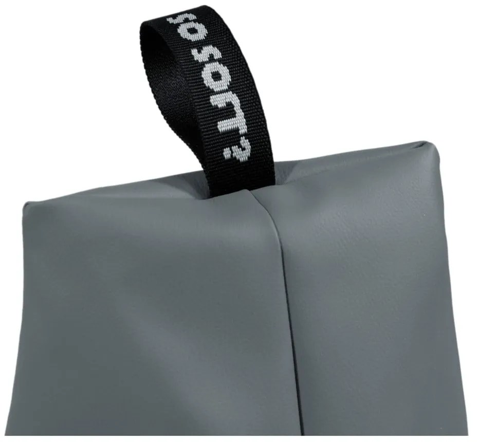 Szürke bőrutánzat gyerek babzsákfotel Icy M – So Soft?