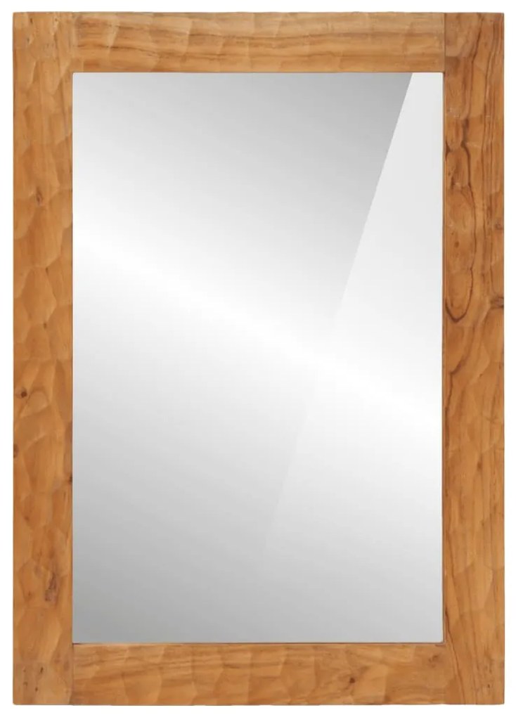 vidaXL tömör akácfa és üveg fürdőszobatükör 50 x 70 x 2,5 cm