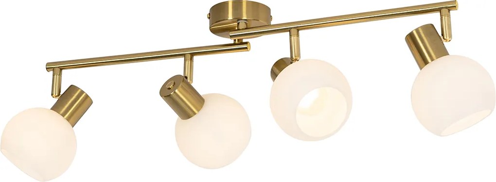 Okos mennyezeti spotlámpa arany színben, opálüveggel, 4 lámpás, állítható, 4 Wifi P45-tel - Anouk