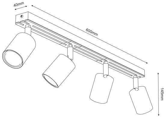 Spotlámpa TERRA 4xGU10/8W/230V fehér/tölgy