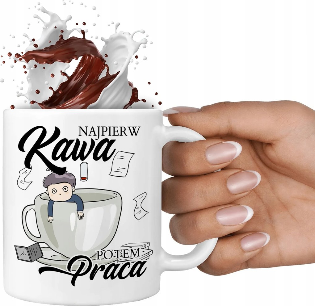 Bögre Fehér 330ml Először Kávé Aztán Munka Vicces Többféle Minta