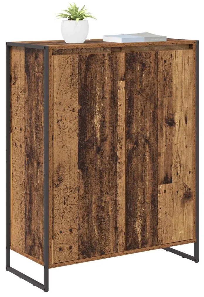 Cipőszekrény tárolóval ajtóval Öreg fa 79 x 36 x 100 cm Faanyag