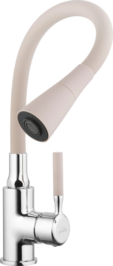 Invena Pogo, magas mosogató csaptelep 2 funkciós, bézs-króm, INV-BZ-80-L03-L