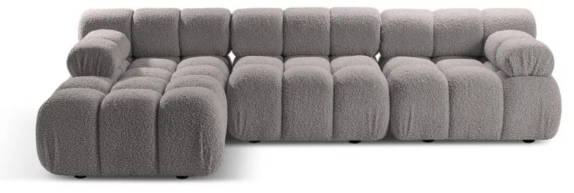 Világosszürke buklé moduláris sarokkanapé (bal oldali) Bellis – Micadoni Home