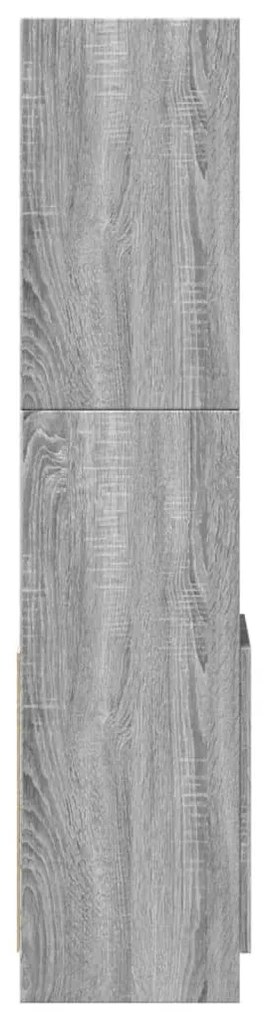 szürke sonoma szerelt fa magasszekrény 92 x 33 x 140 cm